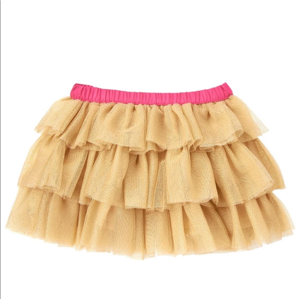 GYMBOREE gold glitter tier skirt 12-18 M